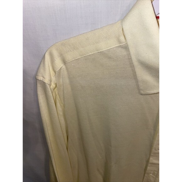 Reserve Dress Shirt Men’s Size Large Yellow Button Up Long Sleeve Cotton Linen - Picture 5 of 12